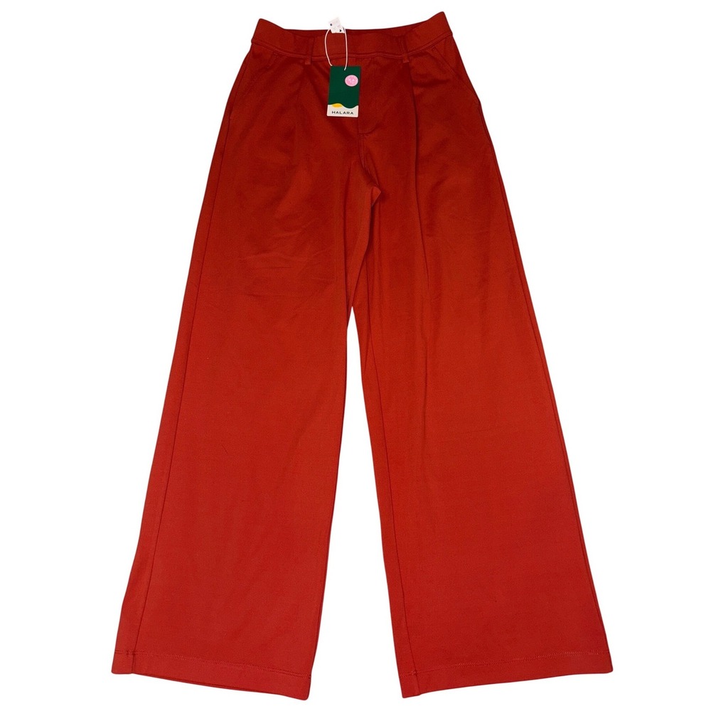 NEW Halara Womens Burnt Orange Wide Leg Stretch Work Pants Size S